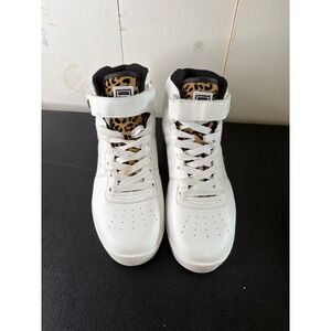 FILA Vulc 13 Wild Womens 9 White‎ Leopard High Top Sneakers 5CM00790-115